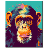 Painting by Numbers Chimpanzee in Andy Warhol Style